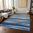 thumbnail image 1 of Addison Rugs Chantille Indoor/Outdoor Transitional Stripes Navy Washable Rectangle Rug, 9' x 12', 1 of 6