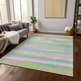 thumbnail image 1 of Addison Rugs Chantille Indoor/Outdoor Transitional Stripes Mint Washable Rectangle Rug, 8' x 10', 1 of 6