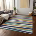 thumbnail image 1 of Addison Rugs Chantille Indoor/Outdoor Transitional Stripes White Washable Rectangle Rug, 8' x 10', 1 of 6