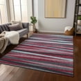 thumbnail image 1 of Addison Rugs Chantille Indoor/Outdoor Transitional Stripes Burgundy Washable Rectangle Rug, 9' x 12', 1 of 6