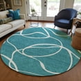 thumbnail image 1 of Addison Rugs Chantille Indoor/Outdoor Transitional Geometric, Abstract Teal Washable Round Rug, 8' x 8', 1 of 6