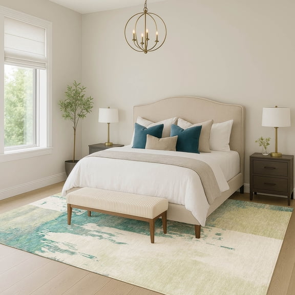 Addison Rugs Chantille Indoor/Outdoor Contemporary Abstract Aloe Machine Washable Rectangle Rug, 10' x 14'