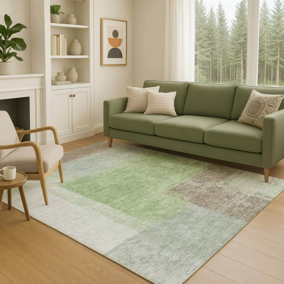 Addison Rugs Chantille Indoor/Outdoor Contemporary Abstract Aloe Machine Washable Rectangle Rug, 3' x 5'