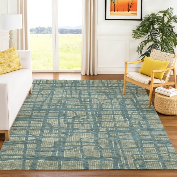 Addison Rugs Chantille Indoor/Outdoor Contemporary Abstract Basil Machine Washable Rectangle Rug, 10' x 14'
