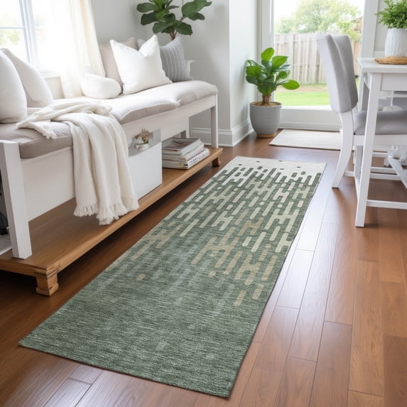 Addison Rugs Chantille Indoor/Outdoor Contemporary Abstract Basil Machine Washable Runner Rug, 2'3" x 7'6"
