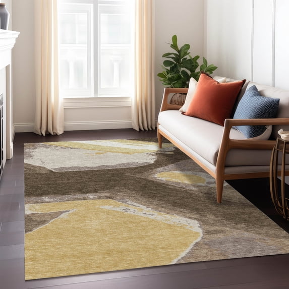Addison Rugs Chantille Indoor/Outdoor Contemporary Abstract Chocolate Machine Washable Rectangle Rug, 3' x 5'