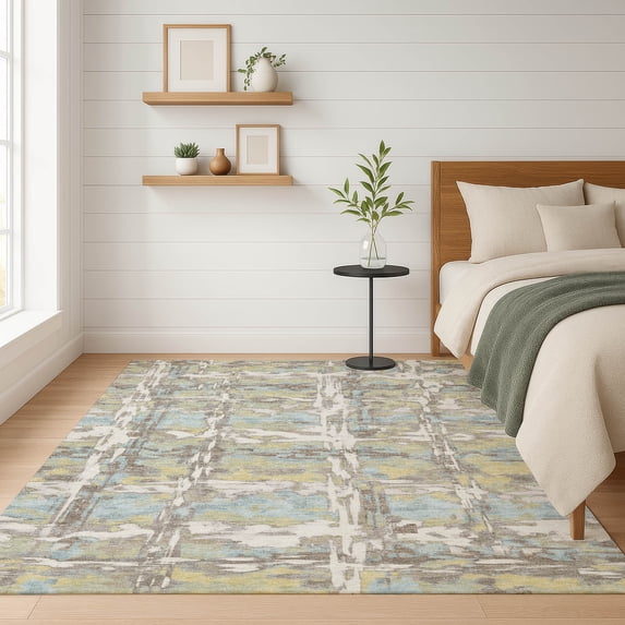 Addison Rugs Chantille Indoor/Outdoor Contemporary Abstract Ivory Machine Washable Rectangle Rug, 3' x 5'