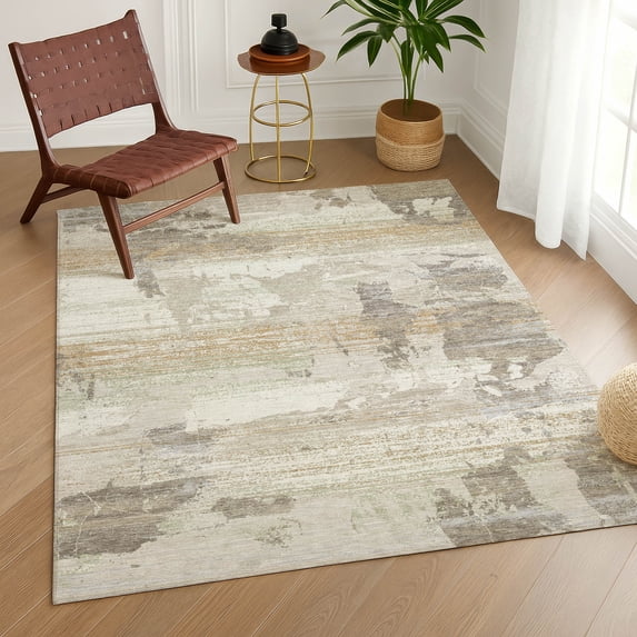 Addison Rugs Chantille Indoor/Outdoor Contemporary Abstract Ivory Machine Washable Rectangle Rug, 9' x 12'
