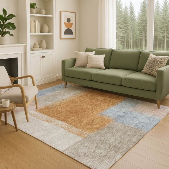Addison Rugs Chantille Indoor/Outdoor Contemporary Abstract Rust Machine Washable Rectangle Rug, 8' x 10'