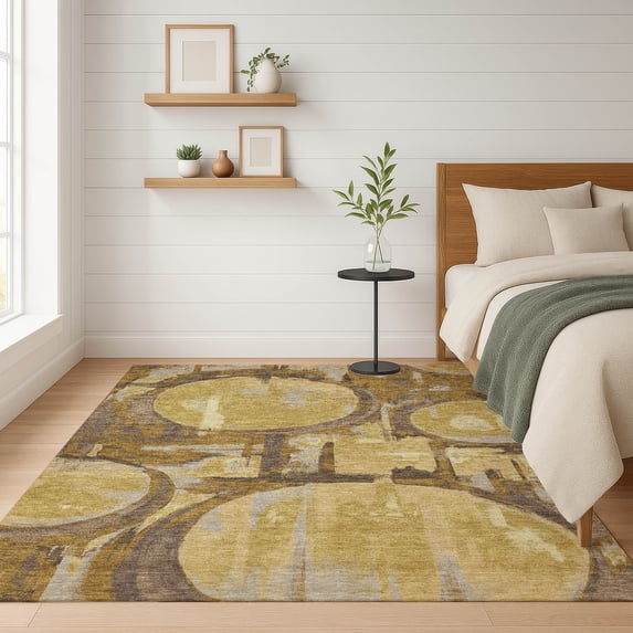 Addison Rugs Chantille Indoor/Outdoor Contemporary Abstract Walnut Machine Washable Rectangle Rug, 8' x 10'