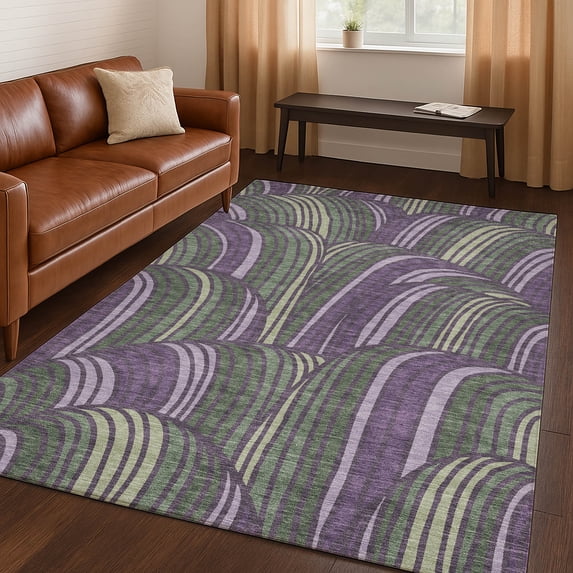 Addison Rugs Chantille Indoor/Outdoor Contemporary Mid-century Modern Plum Machine Washable Rectangle Rug, 3' x 5'