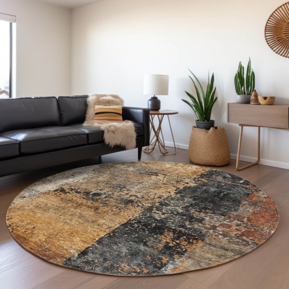 Addison Rugs Chantille Indoor/Outdoor Copper Washable Round Rug, 8' x 8'