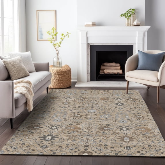 Addison Rugs Chantille Indoor/Outdoor Modern Abstract Taupe Washable Rectangle Rug, 2'6" x 3'10"