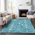 thumbnail image 1 of Addison Rugs Chantille Indoor/Outdoor Modern Abstract Teal Washable Rectangle Rug, 3' x 5', 1 of 6