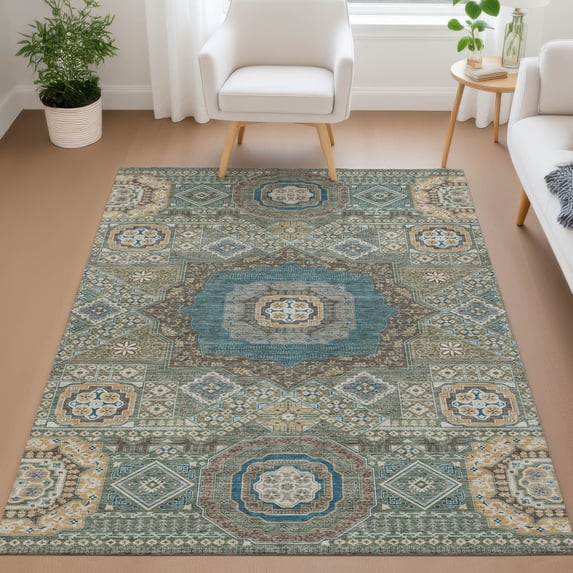 Addison Rugs Chantille Indoor/Outdoor Traditional Basil Machine Washable Rectangle Rug, 8' x 10'