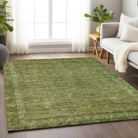 Addison Rugs Chantille Indoor/Outdoor Traditional Border Aloe Machine Washable Rectangle Rug, 10' x 14'