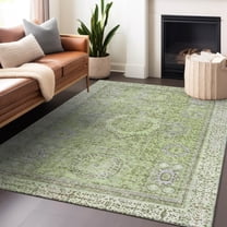 Addison Rugs Chantille Indoor/Outdoor Traditional Border Aloe Machine Washable Rectangle Rug, 10' x 14'