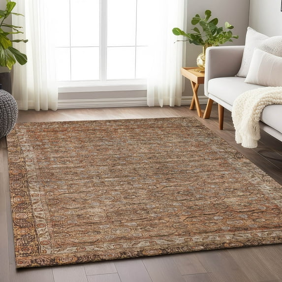Addison Rugs Chantille Indoor/Outdoor Traditional Border Copper Machine Washable Rectangle Rug, 2'6" x 3'10"
