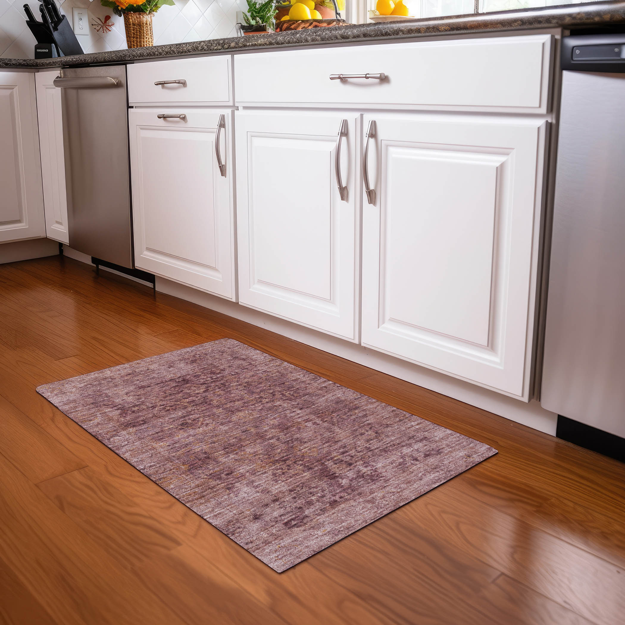 Addison Rugs Chantille Indoor/Outdoor Traditional Border Merlot Machine ...