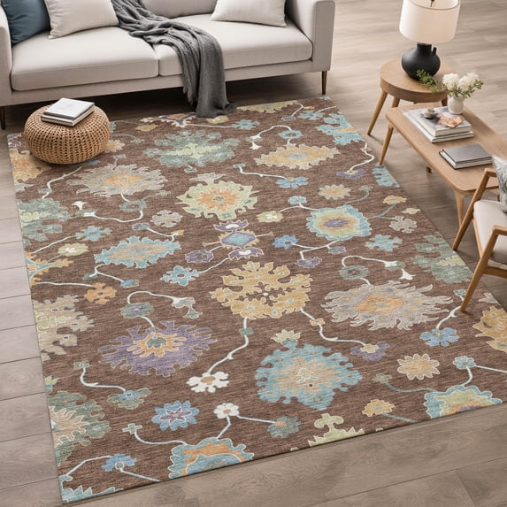 Addison Rugs Chantille Indoor/Outdoor Traditional Chocolate Machine Washable Rectangle Rug, 9' x 12'