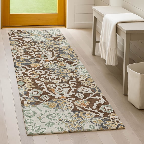 Addison Rugs Chantille Indoor/Outdoor Traditional Chocolate Machine Washable Runner Rug, 2'3" x 7'6"
