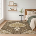 thumbnail image 1 of Addison Rugs Chantille Indoor/Outdoor Traditional Damask Chocolate Machine Washable Rectangle Rug, 3' x 5', 1 of 6
