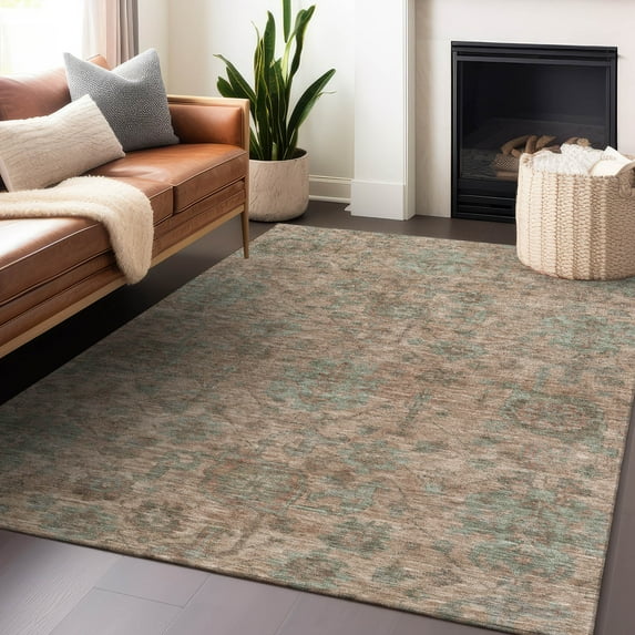 Addison Rugs Chantille Indoor/Outdoor Traditional Damask Coral Washable Rectangle Rug, 3' x 5'