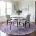 thumbnail image 1 of Addison Rugs Chantille Indoor/Outdoor Traditional Damask Lavender Washable Round Rug, 8' x 8', 1 of 6
