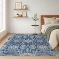 thumbnail image 1 of Addison Rugs Chantille Indoor/Outdoor Traditional Damask Navy Machine Washable Rectangle Rug, 10' x 14', 1 of 8