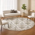 thumbnail image 1 of Addison Rugs Chantille Indoor/Outdoor Traditional Damask Silver Machine Washable Round Rug, 8' x 8', 1 of 8