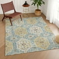 thumbnail image 1 of Addison Rugs Chantille Indoor/Outdoor Traditional Damask Teal Machine Washable Rectangle Rug, 9' x 12', 1 of 7