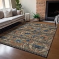 thumbnail image 1 of Addison Rugs Chantille Indoor/Outdoor Traditional Floral Chocolate Machine Washable Rectangle Rug, 5' x 7'6", 1 of 8