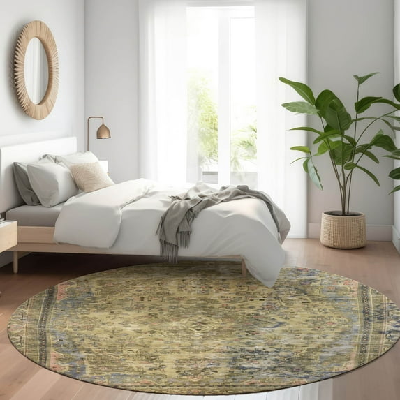 Addison Rugs Chantille Indoor/Outdoor Traditional Global Aloe Washable Round Rug, 8' x 8'