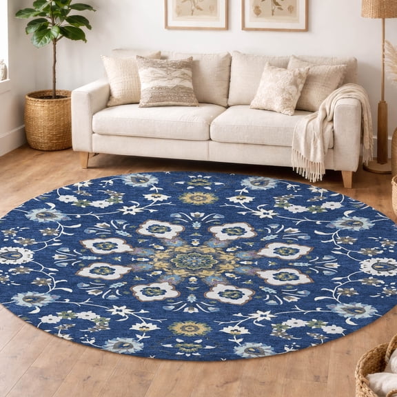 Addison Rugs Chantille Indoor/Outdoor Traditional Global Baltic Machine Washable Round Rug, 8' x 8'
