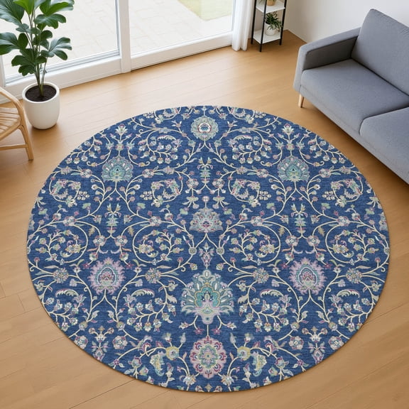 Addison Rugs Chantille Indoor/Outdoor Traditional Global Baltic Machine Washable Round Rug, 8' x 8'