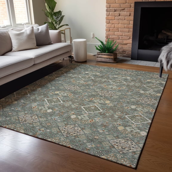 Addison Rugs Chantille Indoor/Outdoor Traditional Global Basil Machine Washable Rectangle Rug, 5' x 7'6"