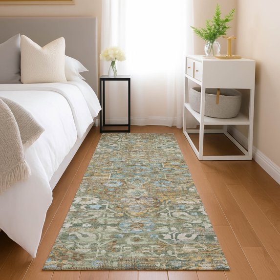 Addison Rugs Chantille Indoor/Outdoor Traditional Global Basil Machine Washable Runner Rug, 2'3" x 7'6"