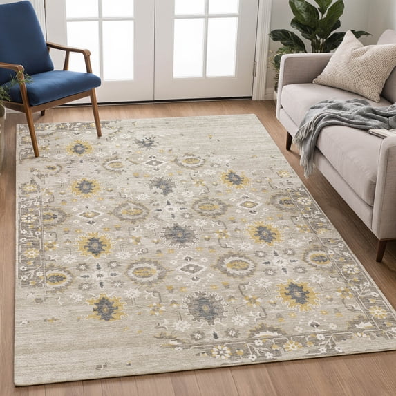 Addison Rugs Chantille Indoor/Outdoor Traditional Global Beige Machine Washable Rectangle Rug, 10' x 14'
