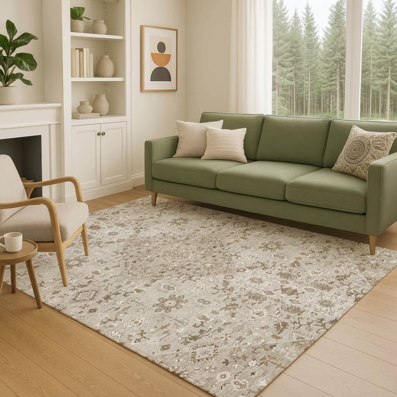 Addison Rugs Chantille Indoor/Outdoor Traditional Global Beige Machine Washable Rectangle Rug, 10' x 14'