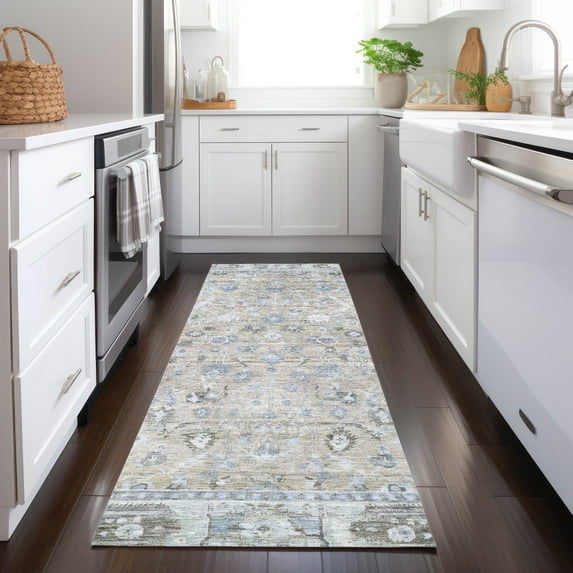 Addison Rugs Chantille Indoor/Outdoor Traditional Global Beige Machine Washable Runner Rug, 2'3" x 7'6"