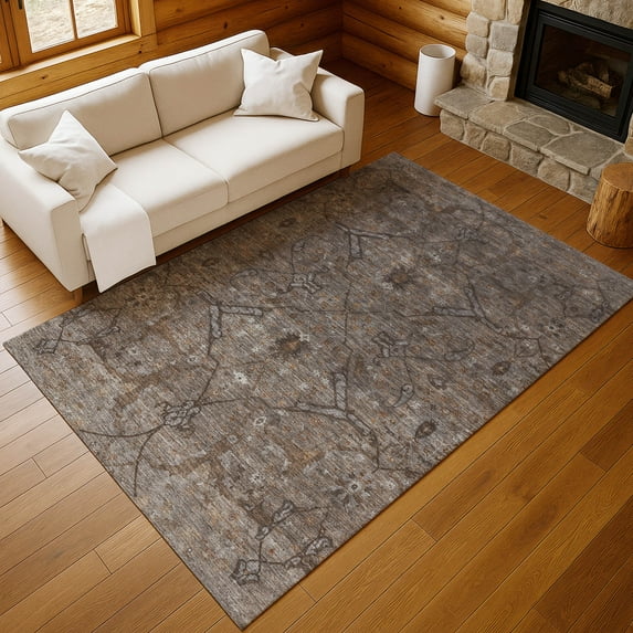 Addison Rugs Chantille Indoor/Outdoor Traditional Global Brown Machine Washable Rectangle Rug, 3' x 5'