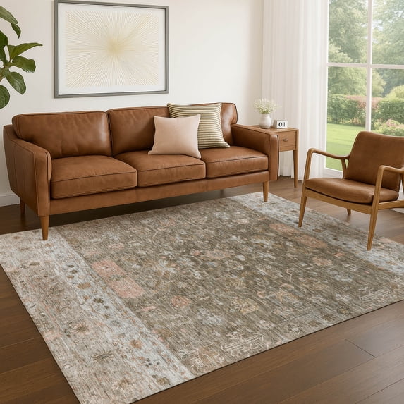 Addison Rugs Chantille Indoor/Outdoor Traditional Global Brown Machine Washable Rectangle Rug, 8' x 10'