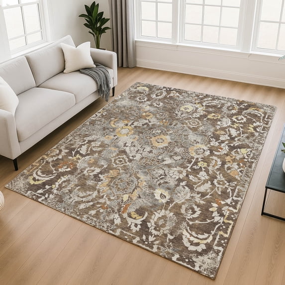 Addison Rugs Chantille Indoor/Outdoor Traditional Global Brown Machine Washable Rectangle Rug, 9' x 12'