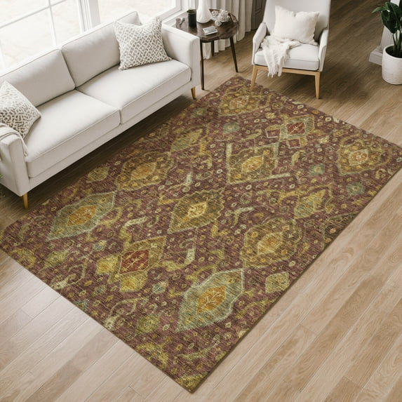 Addison Rugs Chantille Indoor/Outdoor Traditional Global Burgundy Machine Washable Rectangle Rug, 10' x 14'