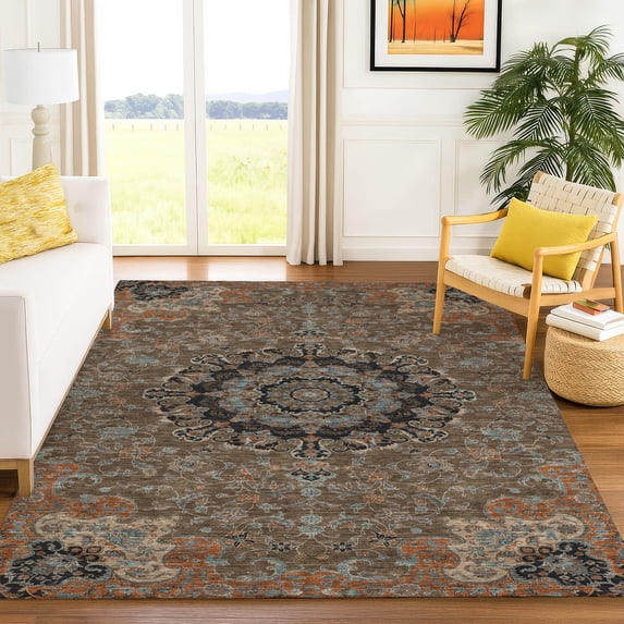 Addison Rugs Chantille Indoor/Outdoor Traditional Global Chocolate Machine Washable Rectangle Rug, 10' x 14'