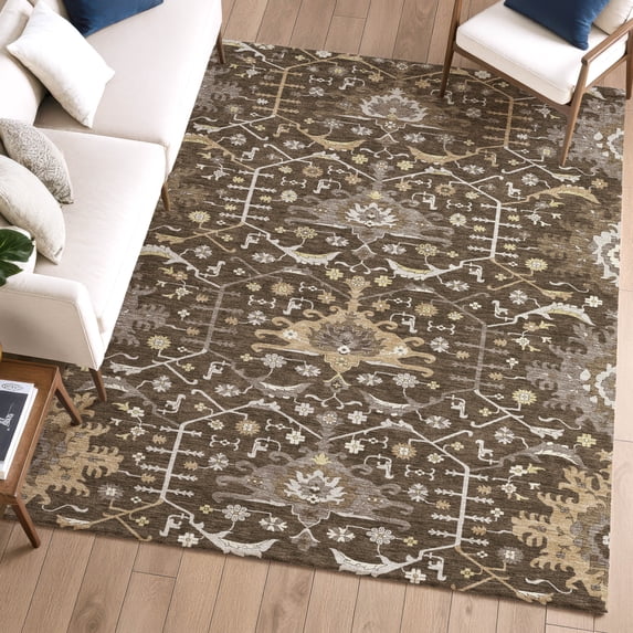 Addison Rugs Chantille Indoor/Outdoor Traditional Global Chocolate Machine Washable Rectangle Rug, 3' x 5'