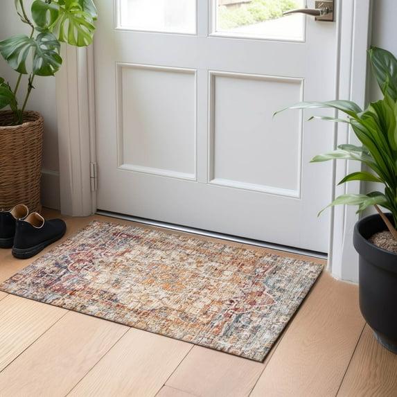 Addison Rugs Chantille Indoor/Outdoor Traditional Global Copper Machine Washable Rectangle Rug, 1'8" x 2'6"