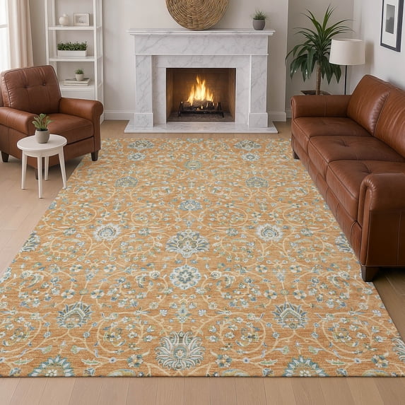 Addison Rugs Chantille Indoor/Outdoor Traditional Global Copper Machine Washable Rectangle Rug, 5' x 7'6"