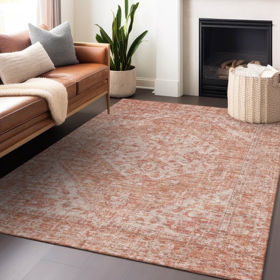 Addison Rugs Chantille Indoor/Outdoor Traditional Global Coral Washable Rectangle Rug, 8' x 10'