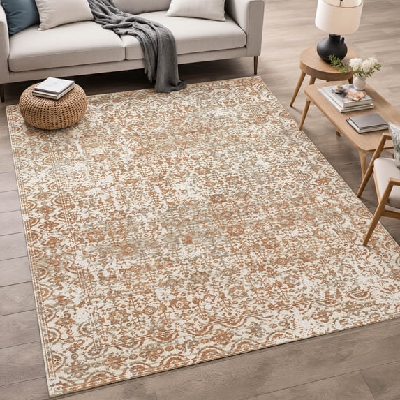 Addison Rugs Chantille Indoor/Outdoor Traditional Global Cream Machine Washable Rectangle Rug, 8' x 10'